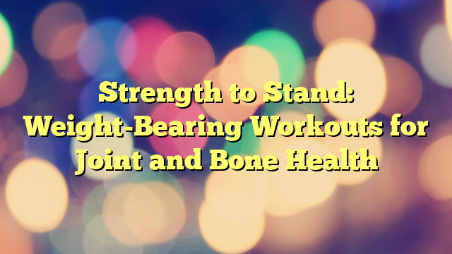 Strength to Stand: Weight-Bearing Workouts for Joint and Bone Health