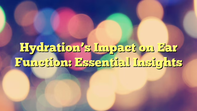 Hydration’s Impact on Ear Function: Essential Insights